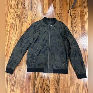 Zara Men’s Bomber Jacket Full Zip Coat Water Resistant Camo Size XL